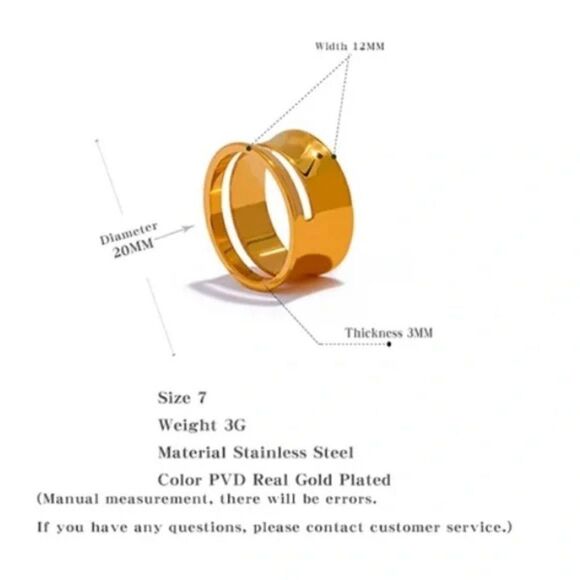 ⭐️#17 Unique Retro Gold Double Bar Ring - Picture 8 of 13